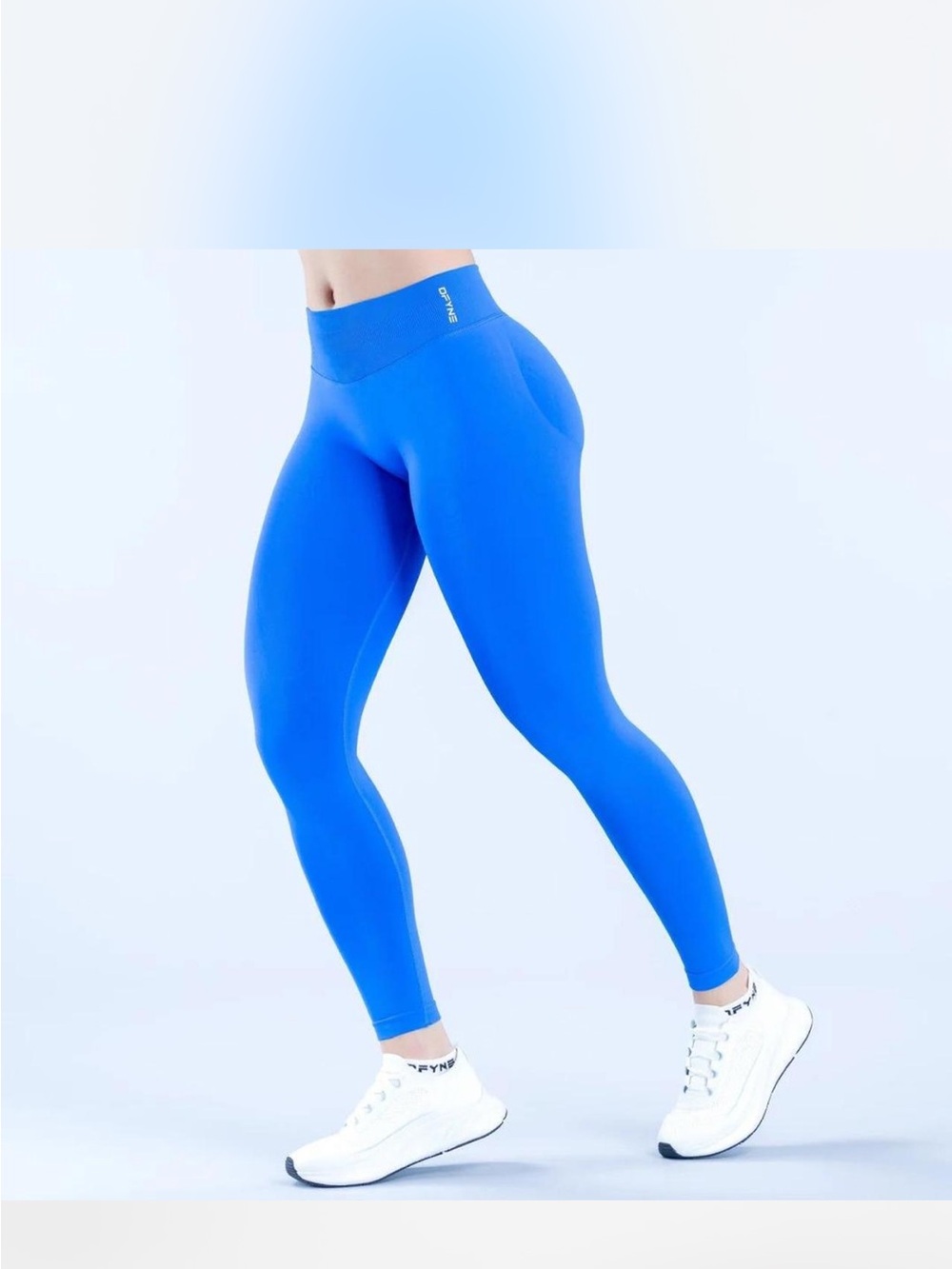DFYNE Women's High-Waist Blue Active Shorts